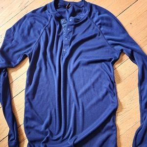 Patagonia Long Sleeve Blue Henley Shirt Size Mens Medium